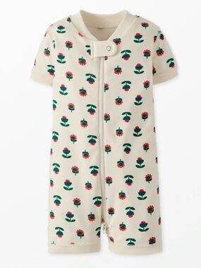 Hanna Andersson Baby 2-Way Zip Shortie Sleeper - Mini Daisy on Ecru